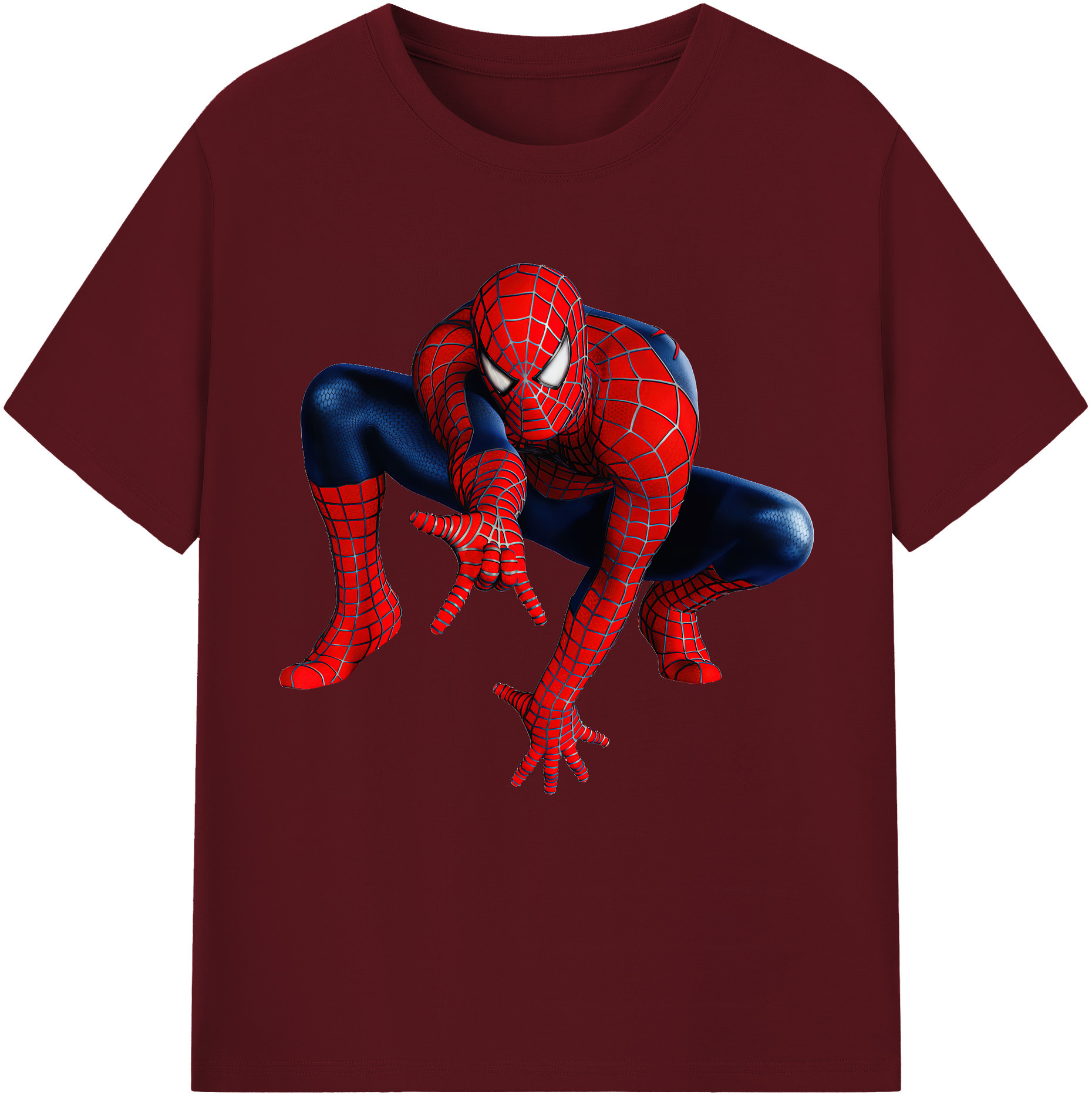 （画像用） Spider Man スパイダーマン 綿100％半袖Tシャツ（フロントプリント）